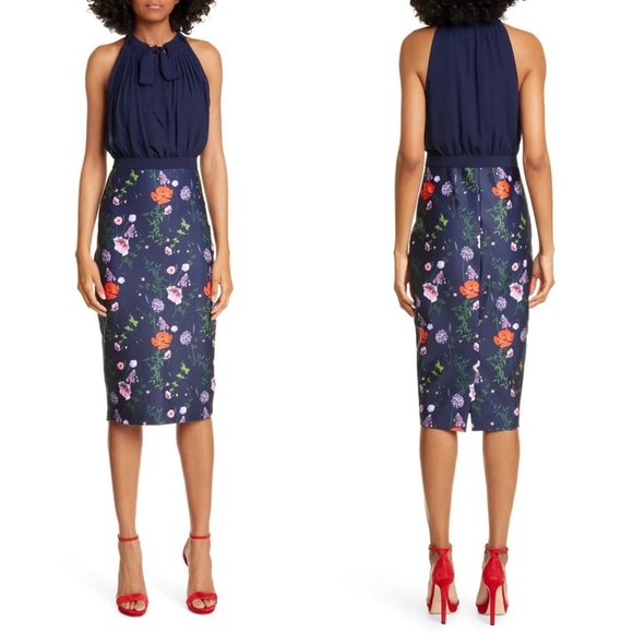 Ted Baker London Dresses & Skirts - Ted Baker Shimma Halter Pencil Dress Floral Sz 12
